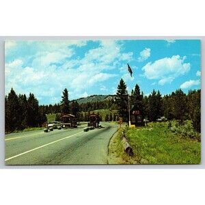 Postcard Wyoming Grand Teton National Park Buffalo Fork Entrance c1970s Vintage